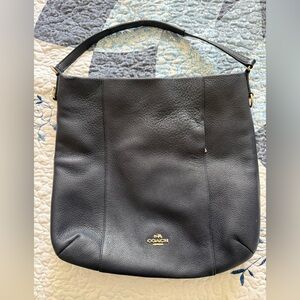 Coach Navy Blue Pebbled Leather Bag